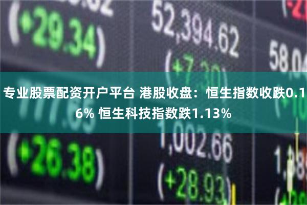 专业股票配资开户平台 港股收盘：恒生指数收跌0.16% 恒生科技指数跌1.13%