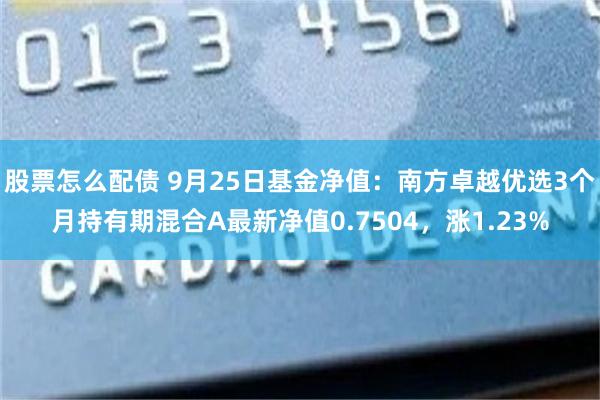 股票怎么配债 9月25日基金净值：南方卓越优选3个月持有期混合A最新净值0.7504，涨1.23%