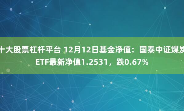 十大股票杠杆平台 12月12日基金净值：国泰中证煤炭ETF最新净值1.2531，跌0.67%