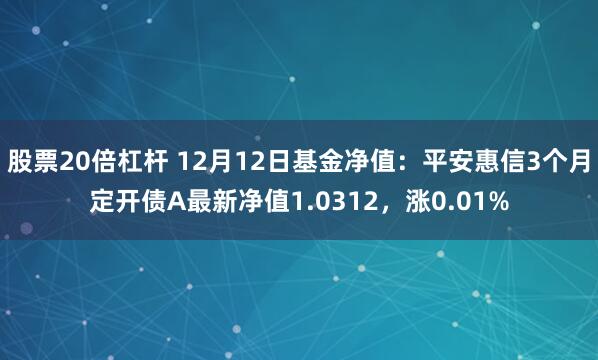 股票20倍杠杆 12月12日基金净值：平安惠信3个月定开债A最新净值1.0312，涨0.01%