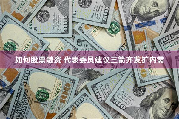 如何股票融资 代表委员建议三箭齐发扩内需