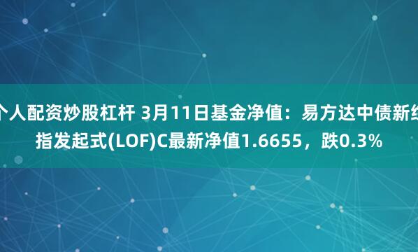 个人配资炒股杠杆 3月11日基金净值：易方达中债新综指发起式(LOF)C最新净值1.6655，跌0.3%